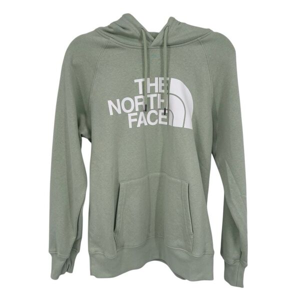 The North Face Women’s Medium Sage Green Hoodie Logo Pullover Sweatshirt NWT - Picture 1 of 9